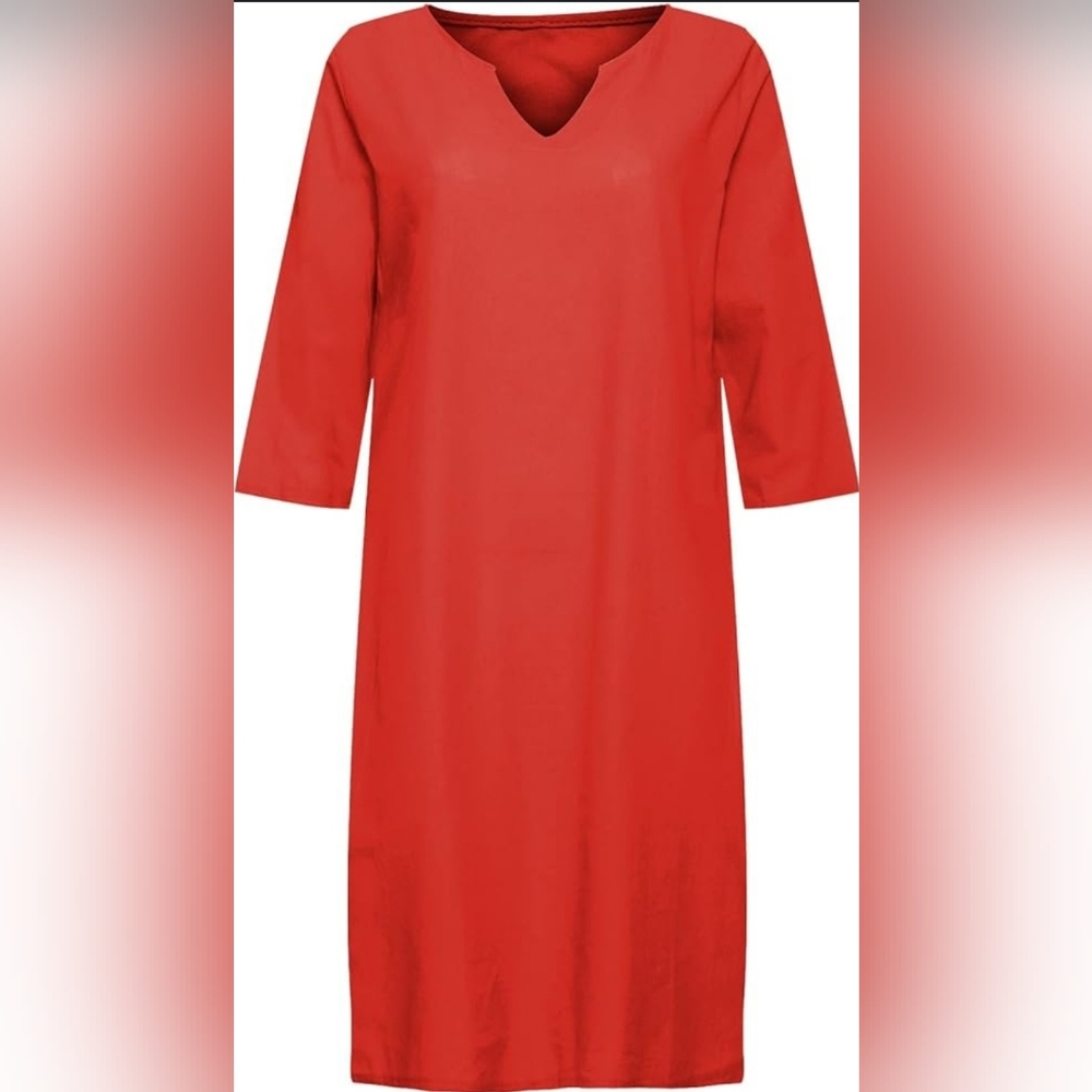 ELEGANT T-SHIRT LINEN DRESS
